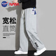 NASA GISS褲子男運動(dòng)休閑褲男士寬松直筒褲學(xué)生長(cháng)褲 灰色直筒 XL