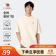 駱駝（CAMEL）純棉重磅短袖T恤男士透氣寬松休閑運(yùn)動圓領(lǐng)半袖春夏季M14BAQR058