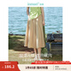 茵曼（INMAN）休閑半身裙2025夏女裝新款松緊高腰寬松A字小個(gè)子中長(zhǎng)白半裙子 卡其色 M