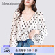 MeetMetro瑪依爾波點(diǎn)印花法式襯衫女2025春新款燈籠袖套頭雪紡衫 波點(diǎn)【現(xiàn)貨閃電發(fā)】 M