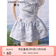 糖力【商場同款】夏季新款蓬蓬短裙高腰顯瘦肌理提花半身裙女 紫色 XS