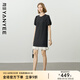 顏域短款波點(diǎn)連衣裙女2025夏季新款名媛氣質(zhì)收腰顯瘦拼接魚尾裙子 黑白點(diǎn) XL