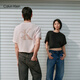 Calvin KleinJeans【明星同款】25春夏情侶ck純棉落肩寬松重磅短袖T恤4RAB806 LN4-牡丹粉 S