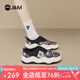 快樂瑪麗（J&M）樂福鞋女鞋2025春季新款厚底懶人一腳蹬休閑鞋增高印花通勤鞋單鞋 黑色 38 (曬圖送20元紅包）