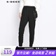 S.DEER圣迪奧通勤女裝休閑松緊字母織帶運(yùn)動(dòng)九分褲S21380801 黑色/91 M