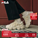 FILA 斐樂(lè )官方女鞋PEASE摩登運動(dòng)鞋2025冬新款豌豆鞋面包鞋休閑鞋 杏仁奶白/杏仁餅干棕-MA 37.5