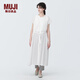 無(wú)印良品（MUJI）女式 強(qiáng)捻法國(guó)袖連衣裙 女裝裙子夏季純棉全棉襯衫連身裙BC2JGC4S 白色 XL(165/92A)
