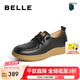 百麗（Belle）豆豆小皮鞋女商場同款百搭休閑媽媽單鞋A5U1DAM4 黑色 36
