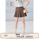 紫涵（ZIHAN）紫涵短款百褶裙女夏季學(xué)院風(fēng)高腰A字短裙小個(gè)子JK半身裙 咖色 M