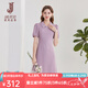 經(jīng)典故事（JANE STORY）2025新款襯衫式連衣裙女夏季時(shí)尚設計感小眾修身裙子高端襯衣裙 A03淺粉紫 XL