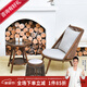 紫葉（ziye）陽(yáng)臺(tái)休閑桌椅現(xiàn)代簡(jiǎn)約藤編茶幾組合臥室客廳小戶(hù)型單人沙發(fā)椅子 1沙發(fā)椅+腳凳+茶幾