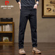 皮爾卡丹（pierre cardin）牛仔褲男春秋季高端潮流寬松直筒休閑褲子男士棉彈長(cháng)褲 黑色 33