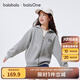 巴拉巴拉balaOne兒童外套女童男童大童上衣新款2025冬珊瑚絨保暖 淺花灰00205 150
