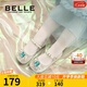百麗（Belle）童鞋女童公主鞋春秋款時尚單鞋愛莎鞋水晶鞋兒童皮鞋學(xué)步鞋寶寶鞋 銀色 30 腳長18.4-19cm