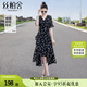 絲柏舍不規(guī)則碎花裙2024夏裝新款女裝V領(lǐng)小個子寬松連衣裙