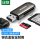 綠聯(lián) USB3.0讀卡器高速TF/SD多功能二合一2.0讀卡器支持單反相機行車(chē)記錄儀安防監控OTG手機iPad內存卡 【USB3.0雙卡雙讀】鋅合金款