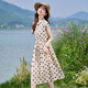 clotho Rennie品牌女裝襯衫連衣裙女2025夏季新款韓版時尚中長款收腰顯瘦a字裙 撞色 M