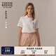 Teenie Weenie小熊女裝T恤2025夏新款清新馬卡龍活力純色圓領(lǐng)短袖 象牙白 M