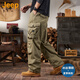 吉普（JEEP）美國正品Jeep高端純棉工裝休閑褲夏季男士戶外寬松多口袋闊腿長褲 1723卡其色 薄款 【官方正品】 XL 【推薦體重150-165斤】