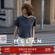 MSLAN/秀場(chǎng)同款2024夏季緊身T恤圓領(lǐng)小個(gè)子抗菌短款休閑短袖上衣 磁鐵灰 M