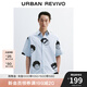 UR2025秋季新款男休閑少年感撞色條紋印花開襟襯衫UMY250020 淺藍(lán)色條紋 M