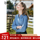 百圖betu女裝秋季新款襯衫優(yōu)雅法式復(fù)古洗水牛仔襯衫女2308T44 牛仔色 M