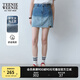 Teenie Weenie小熊女春夏休閑漸變牛仔潮酷時(shí)髦短裙A字高腰半身裙 中藍(lán)色 M