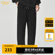 卡賓（CABBEEN）【老花燒花】男裝絨感運動休閑褲2024秋季新款寬松衛(wèi)褲直筒褲 煤黑色01 2XL 185/54