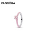 潘多拉（PANDORA）ME系列率性之心粉色戒指粉色可愛(ài)簡(jiǎn)約生日禮物送女友 粉紅色 54mm