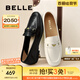 百麗（Belle）秀氣樂福鞋女2025秋新商場同款質(zhì)感羊皮通勤樂福鞋E3C1DCA5 黑色 39