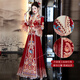 RATEWIN高端V領(lǐng)絲絨秀禾服2025新款新娘結(jié)婚鳳冠霞帔大碼秀禾服修身顯瘦 夢鯉【高端絲絨】(無頭飾) 2XL