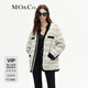 MO&Co.羽絨服冬季重工編織小香風(fēng)粗花呢寬松無(wú)領(lǐng)廓形摩安珂 黑白紋理色 M 165
