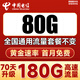 中國電信流量卡全國通用無限流量電話卡手機(jī)卡純上網(wǎng)卡高速不限速5G大王卡電信流量卡 恒久卡|19元180G全國流量+套餐不變首月免費(fèi)