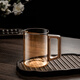 Luxury Flowers百家姓定制玻璃杯刻字茶樓棋盤(pán)室耐高溫泡茶帶把手防燙辦公室水杯 琥珀胡桃木把水杯【不刻字】 無(wú)規格