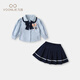 凡獵女童學(xué)院風(fēng)套裝秋裝兒童洋氣時(shí)髦小女孩衣服寶寶百褶裙兩件套春秋