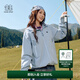 KOLON SPORT/可隆2L防水沖鋒衣 男女同款透濕防風(fēng)耐磨寬松情侶款夾克外套 LHJK5WTT27-LB 淺藍色 S 165/88A