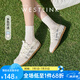 西遇夏季薄款德訓(xùn)鞋女2025新款百搭小白鞋平底藍(lán)色透氣網(wǎng)面運(yùn)動(dòng)鞋 米色 38 (240)