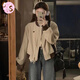 CS.LION美式復(fù)古棒球服短外套女2025春秋新款高級(jí)感寬松學(xué)生百搭?yuàn)A克上衣  外套杏色  L 100-115斤