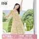 歐莎（OSA）度假風(fēng)V領(lǐng)印花連衣裙女2025夏新款寬松顯瘦海邊中長(zhǎng)裙氣質(zhì)小個(gè)子 黃色花 L