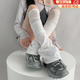 JIOESC網(wǎng)紗拼接襪套堆堆襪女夏季薄款腿套春夏款芭蕾風(fēng)小腿襪白色長(zhǎng)筒襪 白色 1雙
