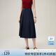 范思藍恩藏青色高腰學(xué)院風(fēng)長裙女2024夏季新款JK裙子24FS12258 藏青色 L