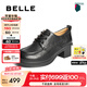 百麗（Belle）七夕禮物復(fù)古質(zhì)感牛津鞋女25秋新方跟英倫風(fēng)通勤單鞋3NW27CM5 黑色 39 (245mm)