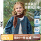 ASK JUNIOR泡泡袖兒童外套2025秋女童水洗牛仔夾克嬰幼圓領上衣 藍色 140