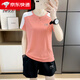 李寧（LI-NING）透氣速干運動短袖T恤女2025新款冰絲百搭彈力短袖女款套裝 玫紅色 3XL