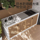 戶外庭院洗手臺廚房操作工作臺花園大理石材島臺陽臺儲物柜洗菜盆 110*60*85
