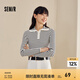 森馬毛衣女短款高領(lǐng)正肩緊身套頭衫休閑風(fēng)冬季顯瘦打底衫簡約氣質(zhì) 黑白色調(diào)00391 155/80A/S