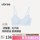 ubras虞書(shū)欣同款新品舒服蕾無(wú)尺碼V領(lǐng)性感蕾絲防竄女士?jī)?nèi)衣藍(lán)背勾文胸