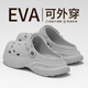 ECAC手術室洞洞鞋男款2025新款夏季外穿防滑防臭厚底足弓醫(yī)用涼拖鞋男 巖石灰【足弓支撐】 手術室設計 42 /43【適合41/42腳穿】