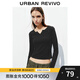 UR2025秋季新款女裝時(shí)尚休閑簡(jiǎn)約基礎(chǔ)修身T恤UYB450010 黑色 M