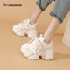 卡丹路內增高老爹鞋女10cm2025秋季新款運動(dòng)鞋厚底百搭德訓鞋休閑女鞋子